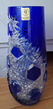 Vase overlay bleu cristal