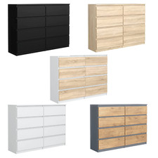 Commode avec 8 tiroirs - 120  cm - Meuble Rangement, Chambre Adulte