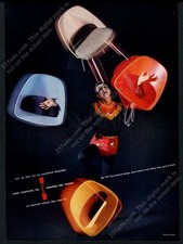 1956 Eero Saarinen plastic chair Matter photo Knoll Associates vintage print ad