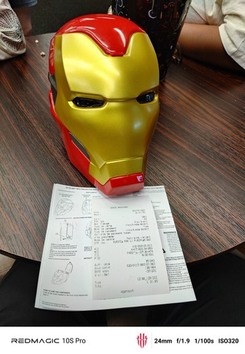 Masque casque iron - man, sceau