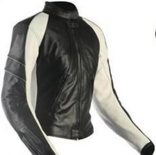 Blouson veste cuir moto blanc