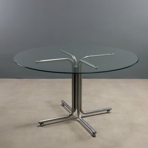 Table ronde vintage métal - table,