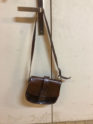 Ancien sac besace cuir - besace,