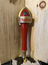 Original St. Feuillien Belgium Beer Tap Handle (Red & Gold) 10 Inch