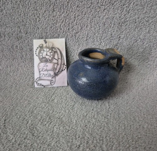 Pichet miniature grès bleu - miniature, en