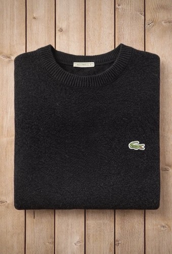 Pull lacoste noir col rond - lacoste,