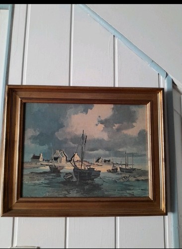Tableau ancien marée basse - , en