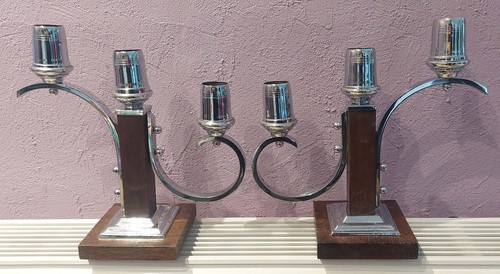 Paire bougeoirs art - de,