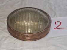 Lentille Fresnel Verre Projecteur Lampe SNCF Gremer Ou Autre Entourage Cuivre