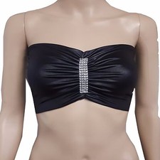  NEW WET LOOK  BOOB TUBE TOP STRAPLESS STRETCH BRA  BOOB TUBE TOP 6 TO 20
