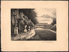 1930 Chabridon etching Versailles Le Tapis Vert Allée royale garden engraving