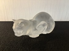 Crystal Reclining Cat R Lalique France