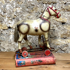 Jouet Ancien Cheval Carton