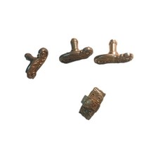 Lot of 3 Antique Handles + 1 Tagette - Gold White Metal - Style...