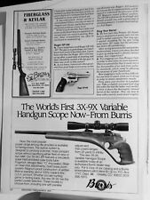 BURRIS SCOPE FOR HANDGUN ORIGINAL VTG 1991 ADVERTISEMENT