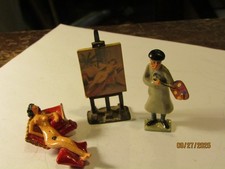 Pixi Moulinsart TINTIN  Mini-series Artist Painting Canvas w Pinup Girl on Chair