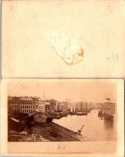 Germany, Deutschland, Kiel, boats in port vintage CDV albumen card of 