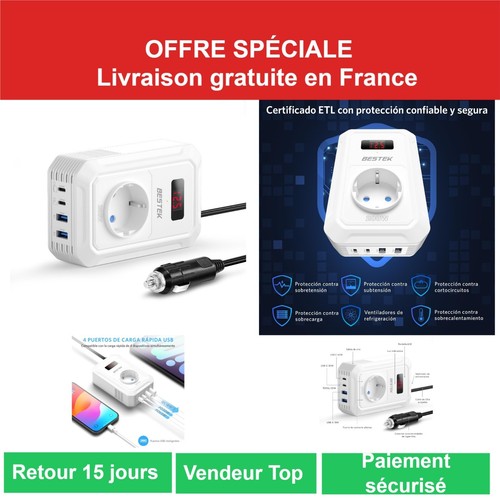Bestek convertisseur 12v - convertisseur, 200w