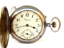 Pocket Watch LONGINES Hunter Cal 18.50 Case Steel 49mm Circa 1910 Working