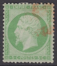 FRANCE 1862, Y&T #20 - NAPOLEON III - USED - Obl. OR