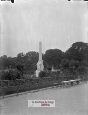 Luxembourg Garden, Paris, glass plate, old photo, negative 9x12 cm