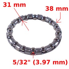 ROULEMENT CAGE A BILLE DIRECTION 1" 16 BILLES 5/32" VELO VTT BMX FIXIE ACIER