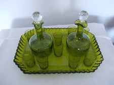service liqueur Baccarat/ Saint-Louis 2 carafes et 10 verres sur plateau