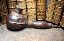 Antique African Calabash and Copper Pipe