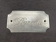plaque vintage BUREAU acier