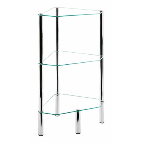 étagère angle verre - d'angle, en