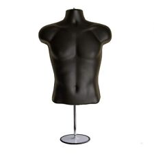 Adjustable Black Male Mannequin Torso Display | Bulk Wholesale Retail Lot