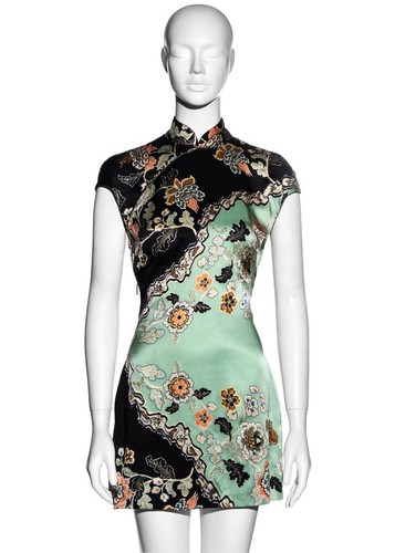 Mini robe cheongsam soie - mini-robe,
