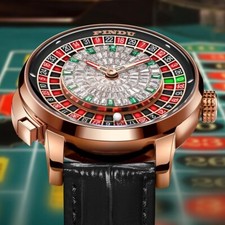 New PINDU Luxury Men's Automatic Watch 5ATM Casino Tourbillon Rotating Roulette