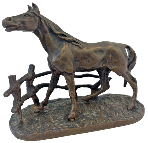 Sculpture bronze cheval pierre - sculpture,