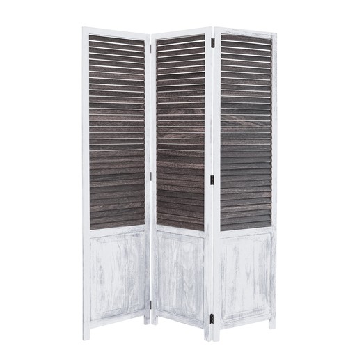Paravent bois blanc vintage - bois,