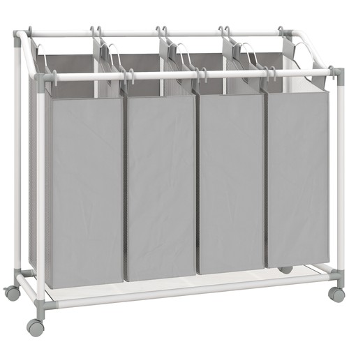 Homcom panier linge - linge, mobile