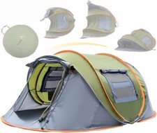 Camping Tent - 4-Person Easy Pop Up Tent with 2 Doors - UPF50+ Waterproof 