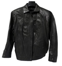 Veste en cuir noir taille L