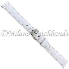 14mm Milano Twingo Nappa White Genuine Leather Stitched Ladies Watch band 1877