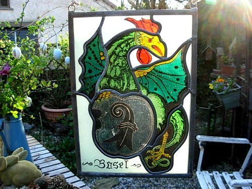 Vitrail cadre blason armoiries - vitrail,
