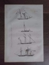 GRAVURE MARINE 1840 VAISSEAUX