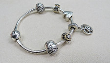 Pandora Snake Chain Charm Bracelet with 6 Charms, ALe 925