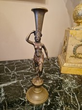 Bougeoir Ancien En Bronze, Fut