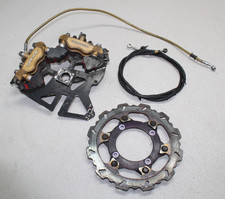 05-06 KAWASAKI NINJA ZX-6R ZX636C REAR STUNT BRAKE CALIPER BRACKET W/ CALIPERS