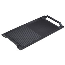 AREBOS Plaque de cuisson pour induction, 43,6 x 22,9 cm, en fonte Noir
