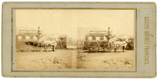 Stereo, Carriage, Stagecoach, Horse Carriage, circa 1870 Vintage Stereo Card - 