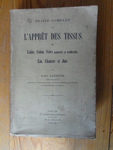 Apprêt des tissus laine - des, de