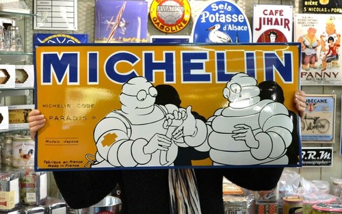 Plaque emaillee michelin - plaque,