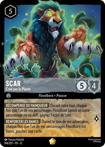 Scar créé par plante - - créé,