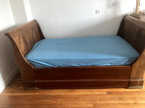 Lit ancien noyer style - lit,